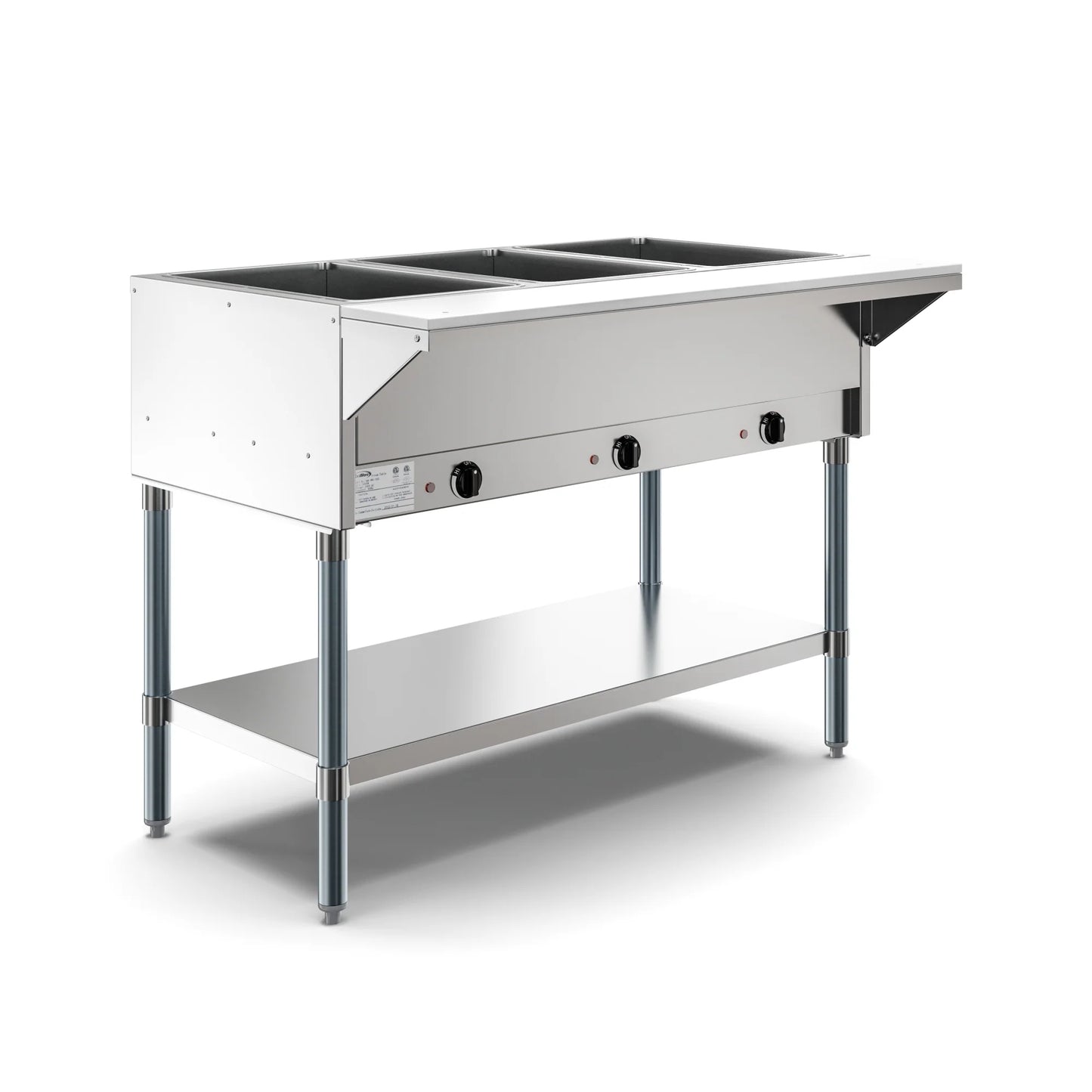 Koolmore KM-OWS-3 3-Pan Open Well Electric Steam Table With Undershelf, 120V
