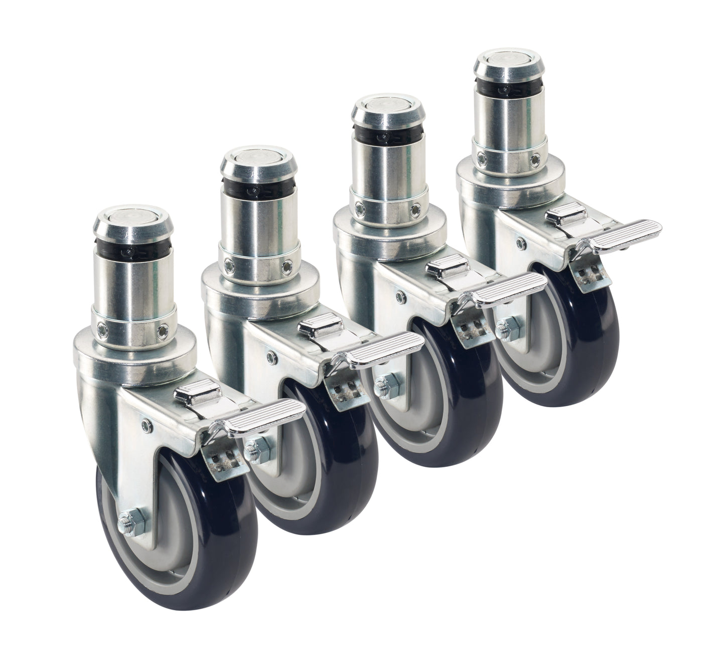 Krowne 28-136S 4 Piece Convection Oven Stem Caster Set w/ 4" Wheels