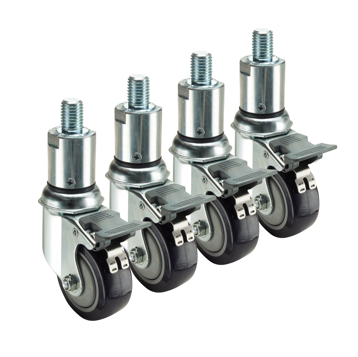 Krowne 28-158S 4 Piece Stem Caster Set w/ 3" Wheels