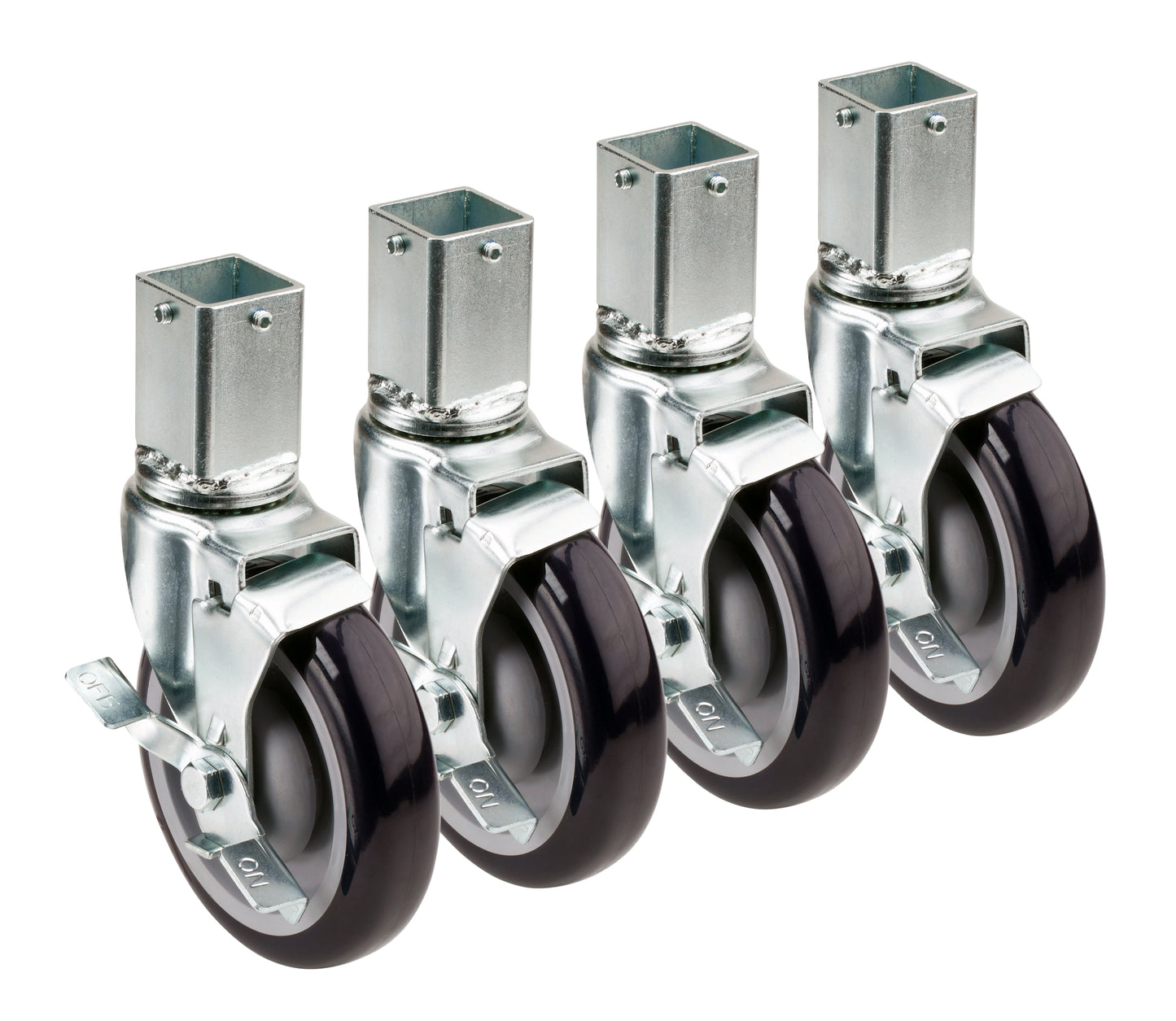 Krowne 28-174S 4 Piece Post Shelving Caster Set w/ 5" Wheels