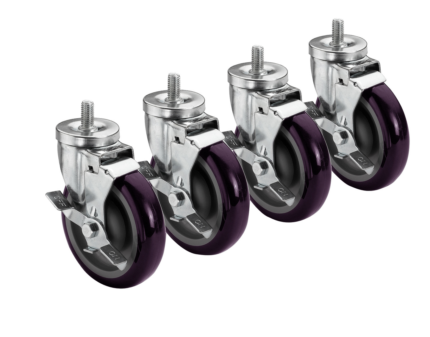 Krowne 28-145S Universal Threaded Stem Caster Set, 19/30 x 11"