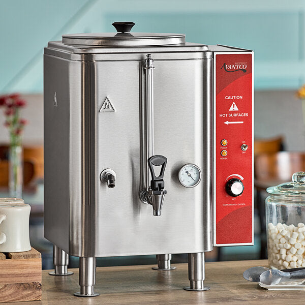 AVANTCO HWD10D Hot Water Dispenser 10 Gallon, Stainless Steel, NSF, Auto Refill