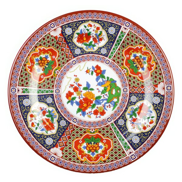Thunder Group 1010TP Peacock 10 3/8" Round Melamine Plate - 12/Pack