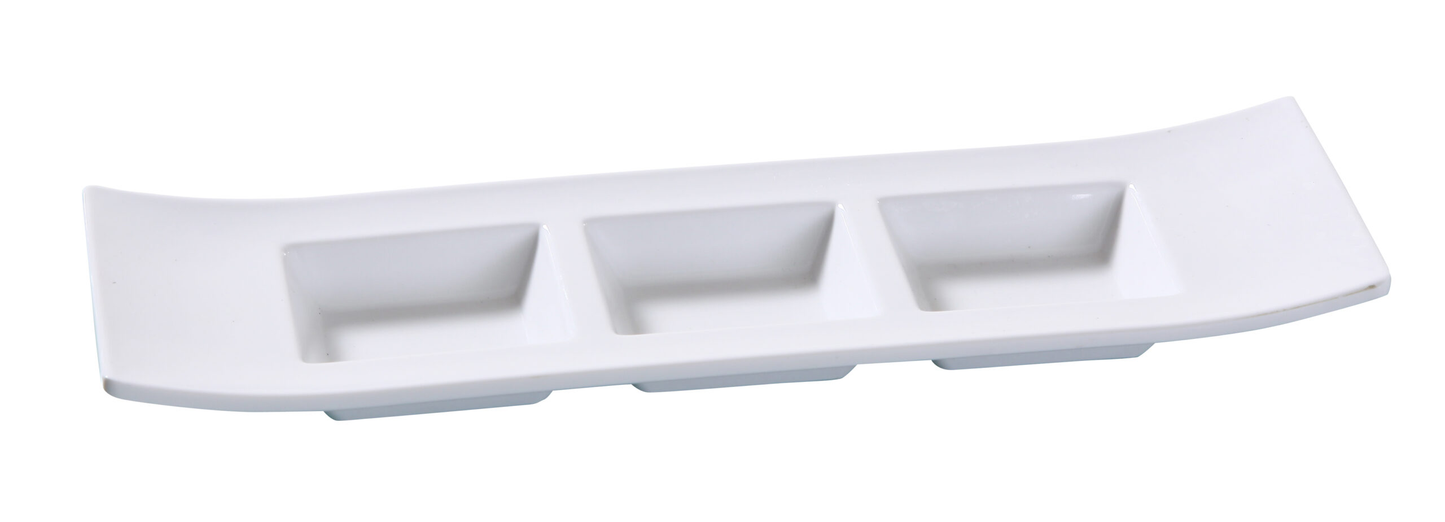 Yanco VE-012 Venice Divided Dish 11-1/2"L X 3-1/2"W 3-compartment