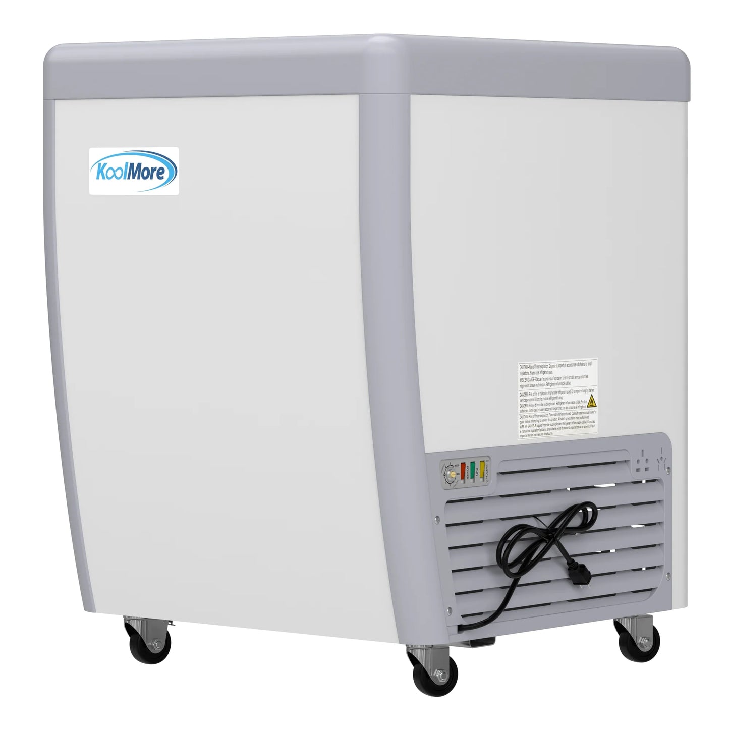 Koolmore KM-GDC-26SD 26 In. Commercial 5-Pan Gelato Ice Cream Dipping Cabinet Display Freezer With Sliding Glass Door- 6 Cu Ft.