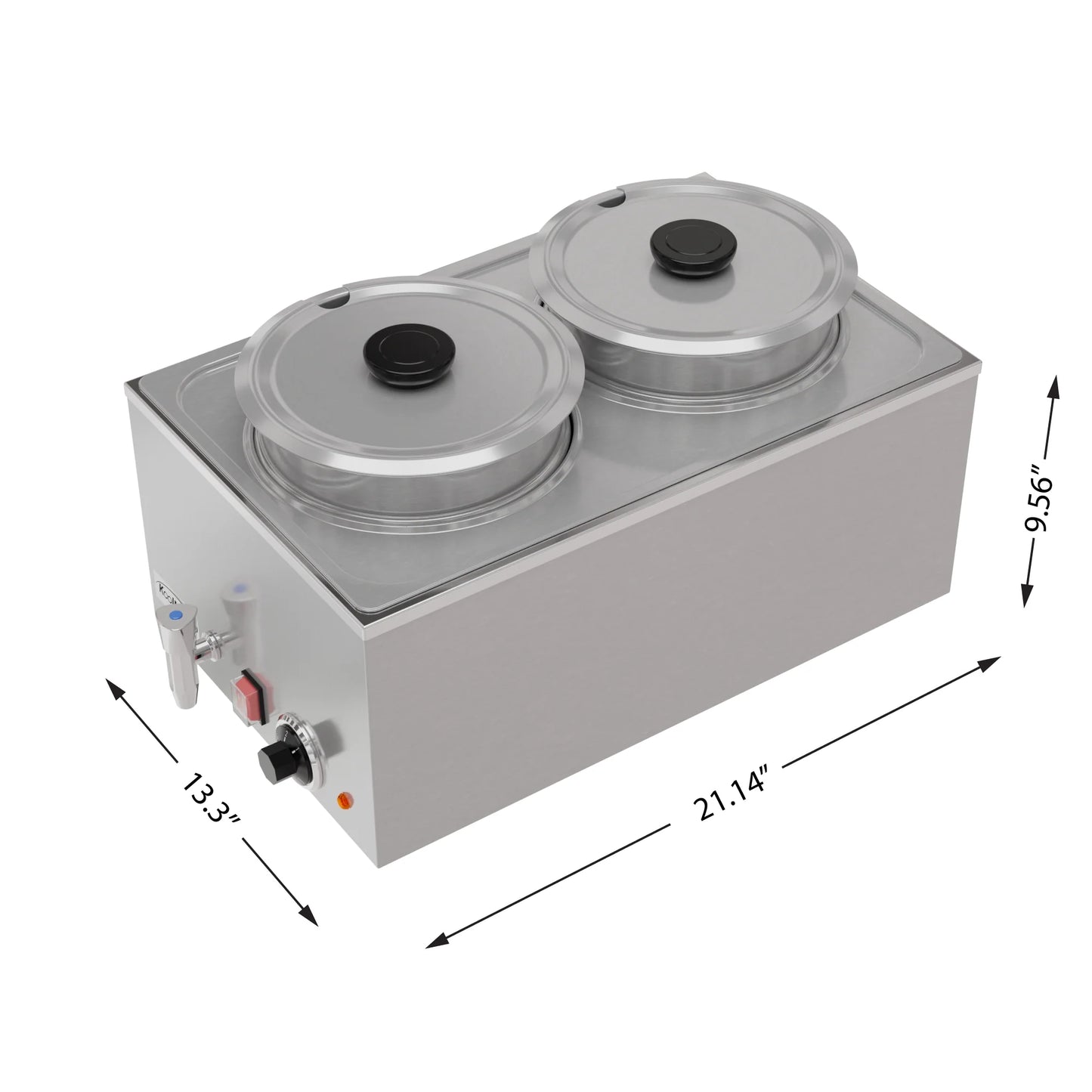 Koolmore CFW-4T Two-Pot  8 Qt. Buffet Countertop Food Warmer Electric With Faucet