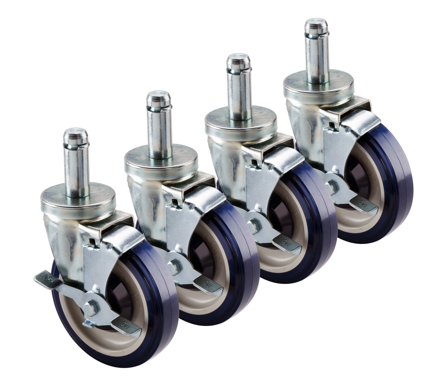 Krowne 30-151S 5" Stem Caster for standard 1"D Wire Shelving Posts - 200 lb Capacity