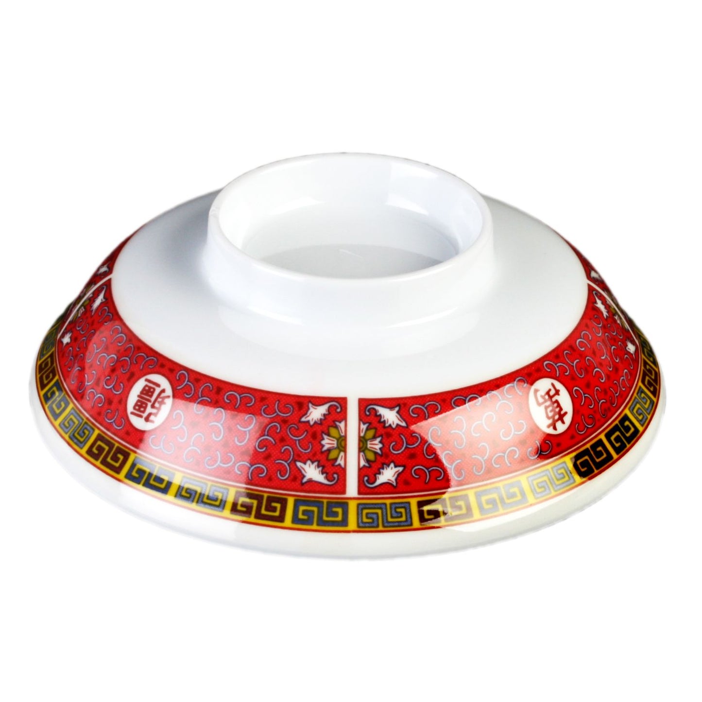 Thunder Group 3201CTR 5 1/4" Round Longevity Lid for Noodle Bowl - Melamine, Red/White
