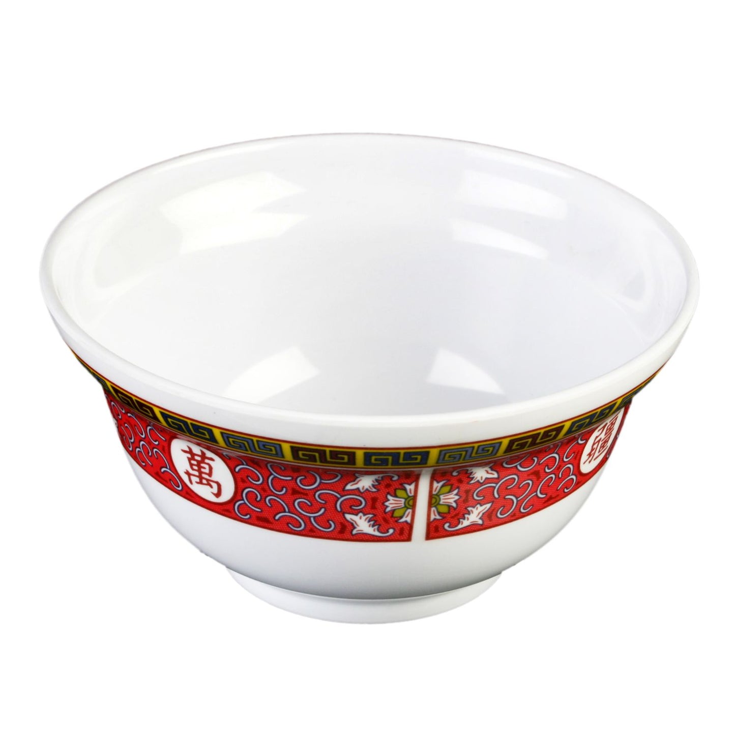 Thunder Group 3201TR 20 oz Round Longevity Noodle Bowl - Melamine, Red/White