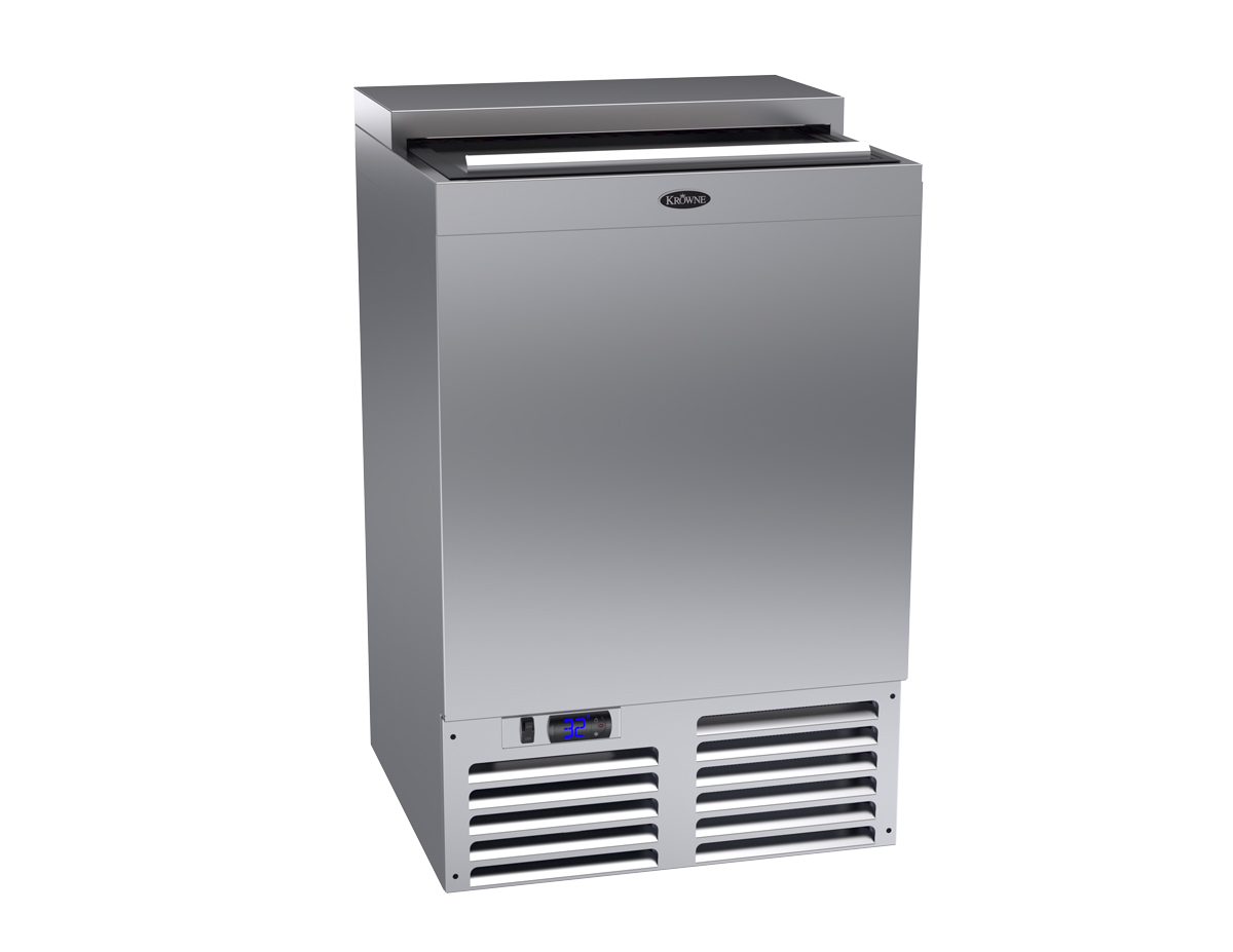 Krowne BC24-SS 24" Forced Air Bottle Cooler - Holds (120) 12 oz Bottles, Stainless, 115v