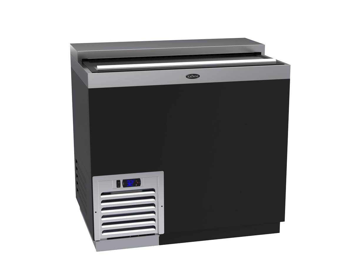 Krowne BC36-BG 36" Forced Air Bottle Cooler - Holds (192) 12 oz Bottles, Black, 115v