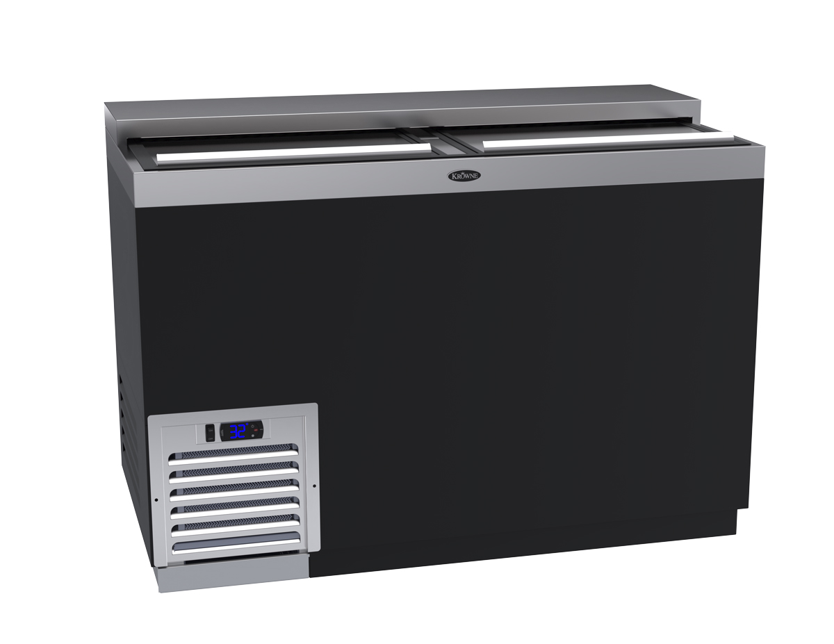 Krowne BC48-BG 48" Forced Air Bottle Cooler - Holds (348) 12 oz Bottles, Black, 115v