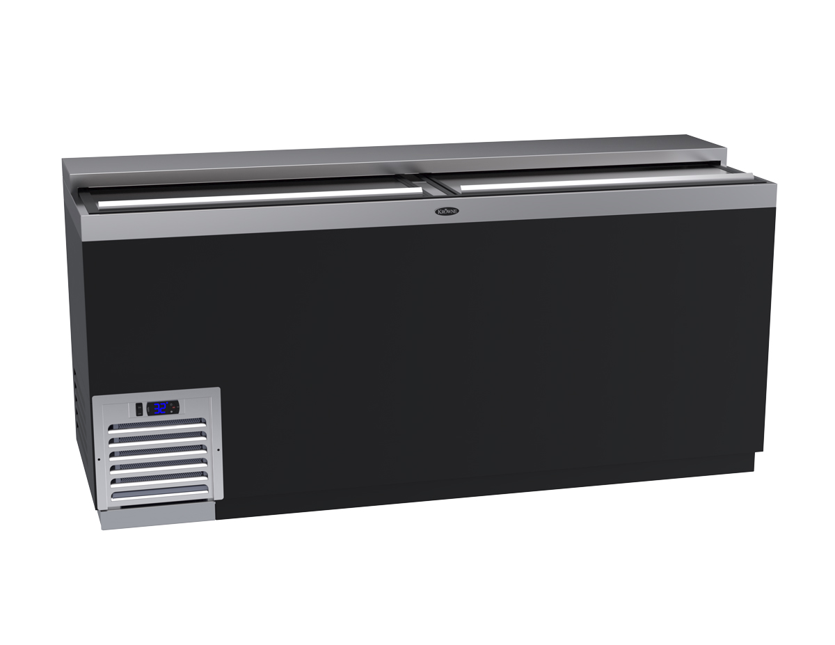 Krowne BC72-BG 72" Forced Air Bottle Cooler - Holds (612) 12 oz Bottles, Black, 115v