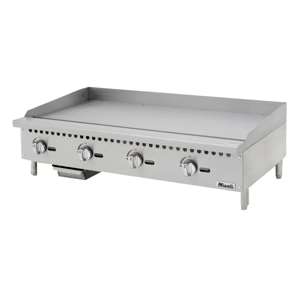 Gas Griddle w/ Manual Controls Migali C-G48 48" - 3/4" Steel Plate, NG/LP Convertible