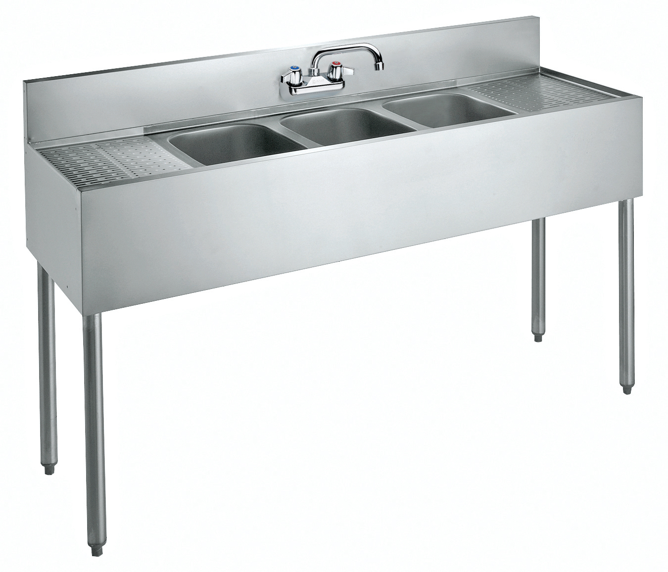 Krowne CS-1872 72" 3 Compartment Sink w/ 10"W x 14"L Bowl, 10" Deep