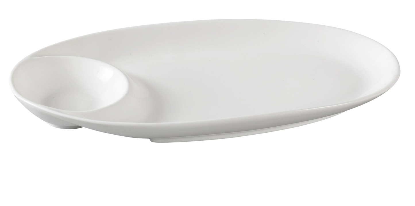 Yanco PS-2011 Piscataway Compartment Plate 11" X 5-3/4" Oval