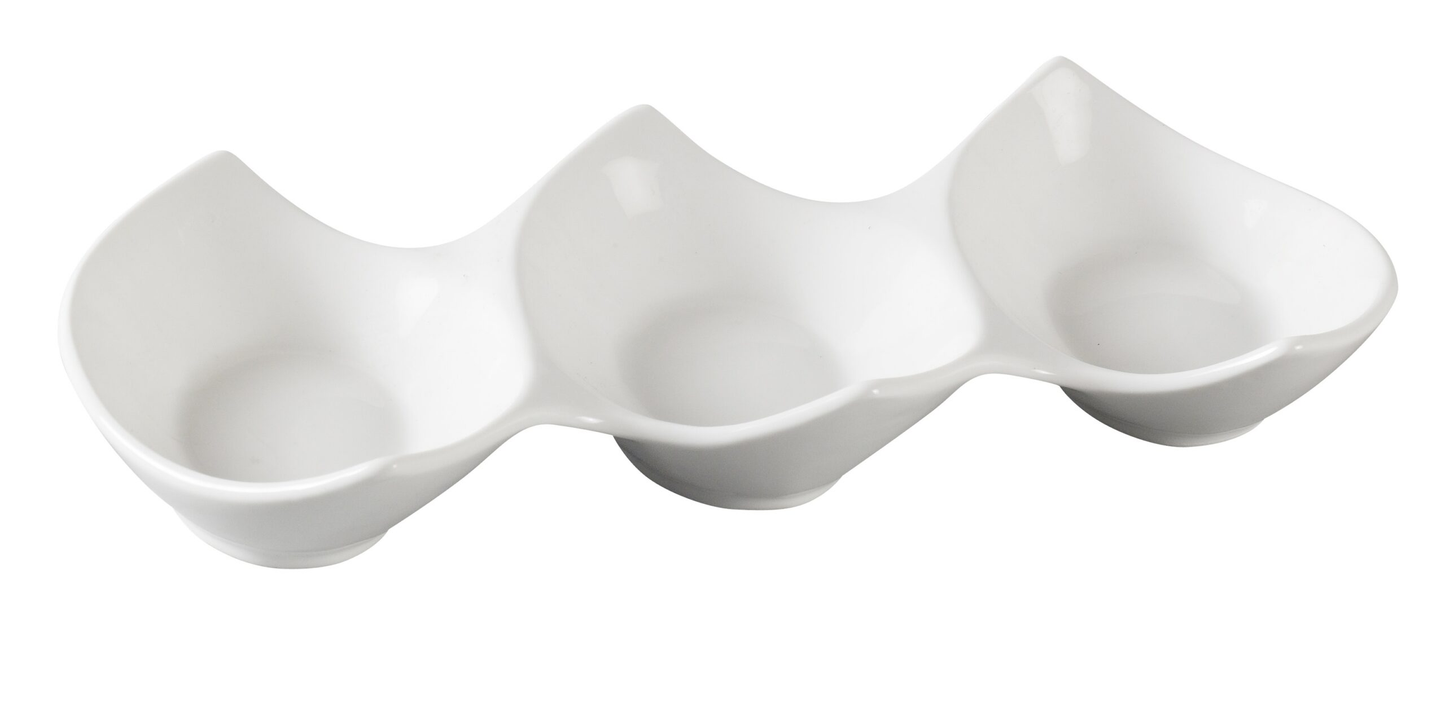 Yanco PS-2111 Piscataway Compartment Plate 11" X 5" Free Form Shaped
