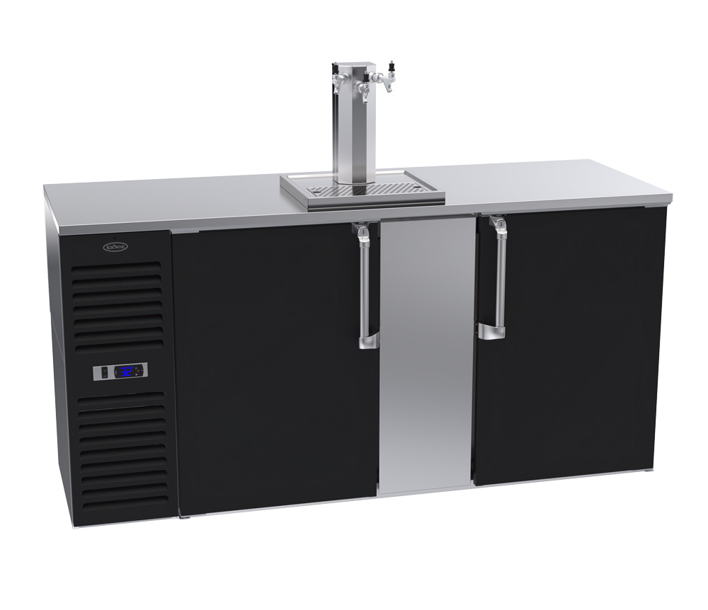 Krowne DB72L-BSS 72" Kegerator Beer Dispenser w/ (3) Keg Capacity - (1) Column, Black, 115v