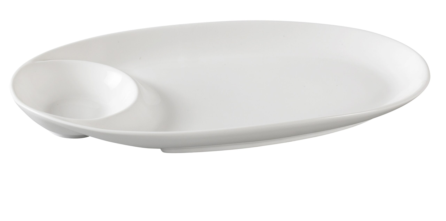 Yanco PS-2013 Piscataway Compartment Plate 13" X 7" Oval