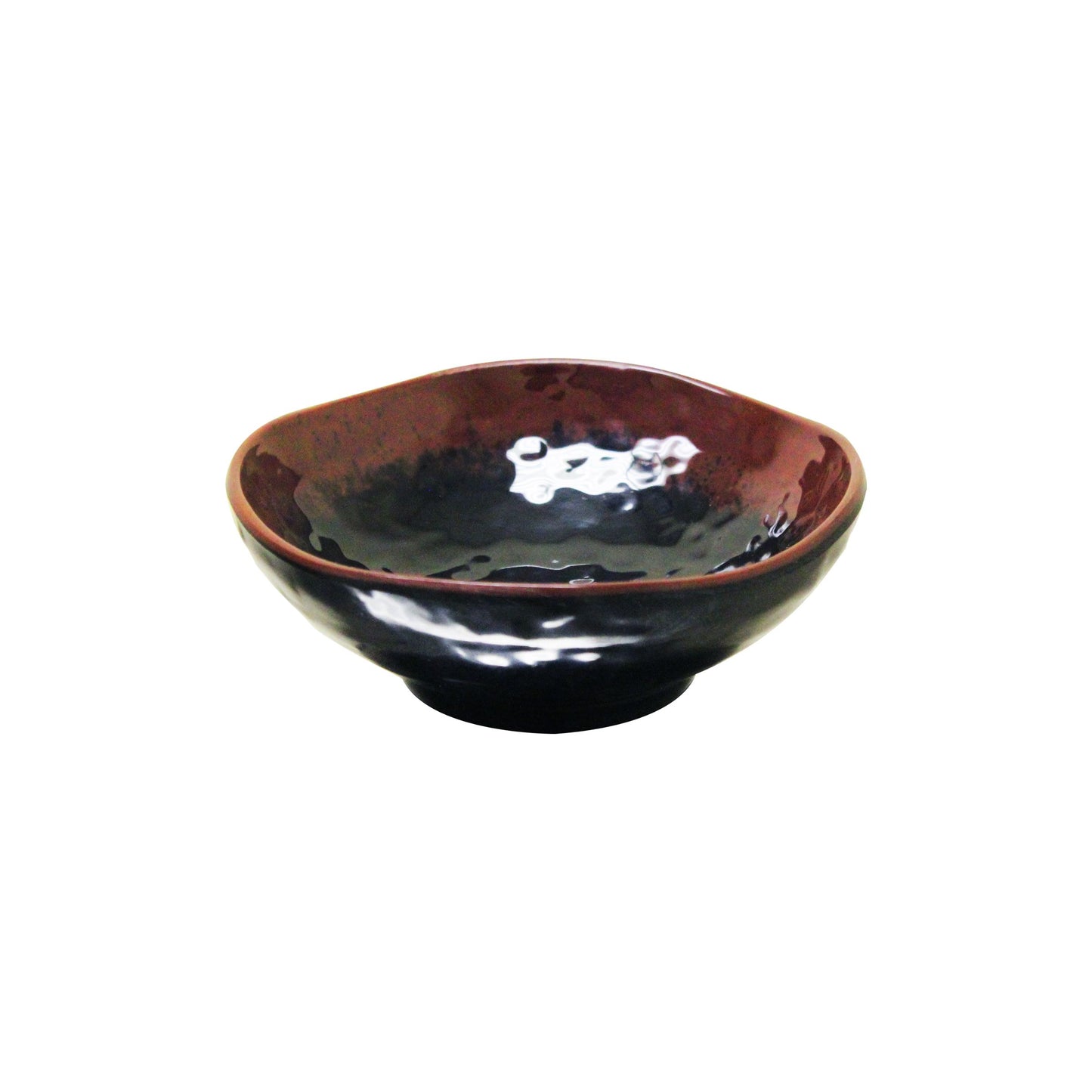 Thunder Group 3705TM Tenmoku Black 7 oz. Round Melamine Wave Rice Bowl - 12/Case