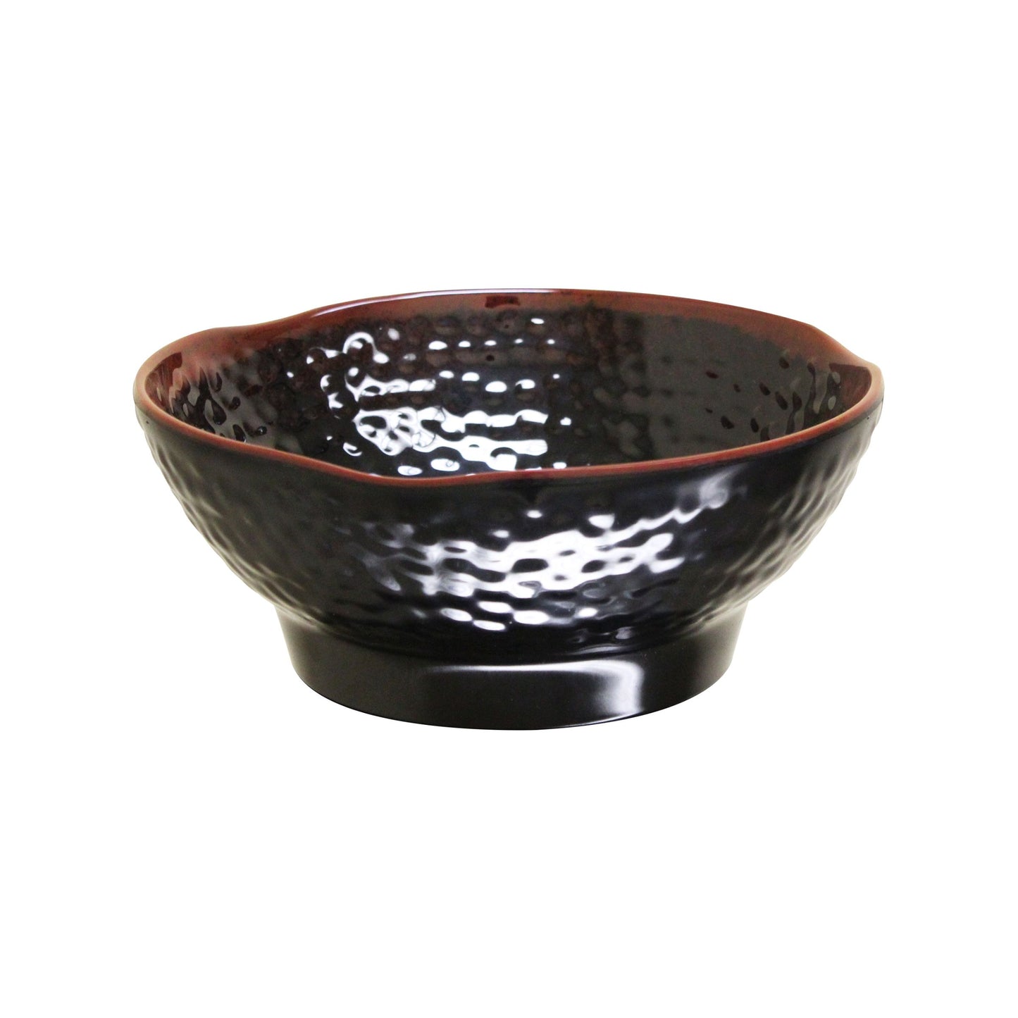Thunder Group 3706TM Tenmoku Black 14 oz. Round Melamine Wave Rice Bowl - 12/Case