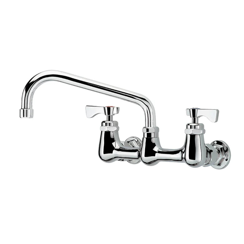 Krowne 14-808L-L-E4 Wall Mount Faucet w/ 8" Swing Spout & Lever Handles - 8" Centers, 1.5 GPM