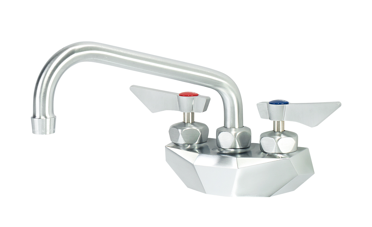 Krowne DX-408 Wall Mount Faucet w/ 8" Swing Spout - 4" Centers