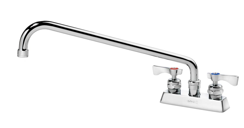 Krowne 15-316L-L-E6 Deck Mount Faucet w/ 16" Swing Spout & Lever Handles - 4" Centers, 2.20 GPM