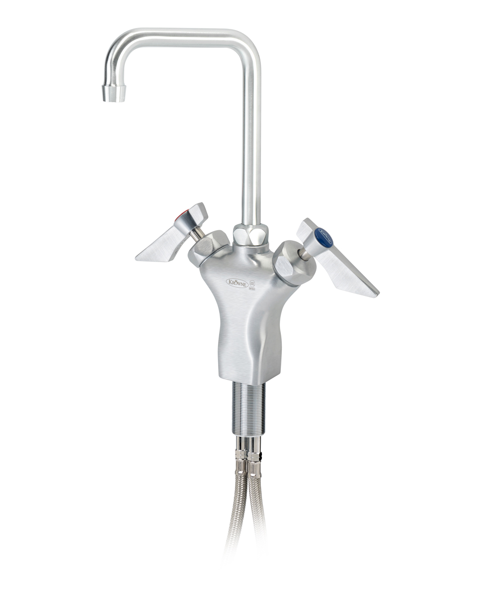 Krowne DX-601 Deck Mount Faucet w/ 6" Double Bend Gooseneck Spout - Single Hole