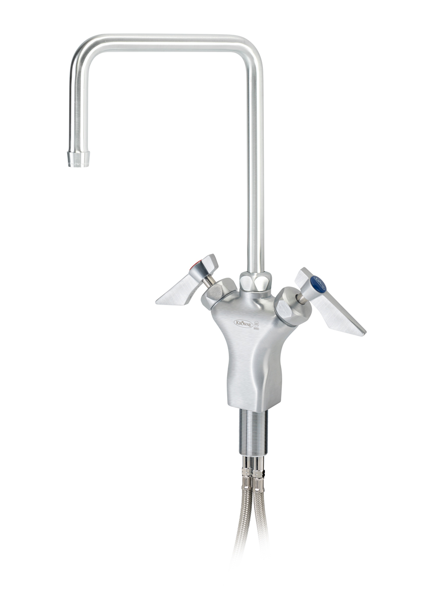Krowne DX-602 Deck Mount Faucet w/ 8 1/2" Double Bend Gooseneck Spout - Single Hole