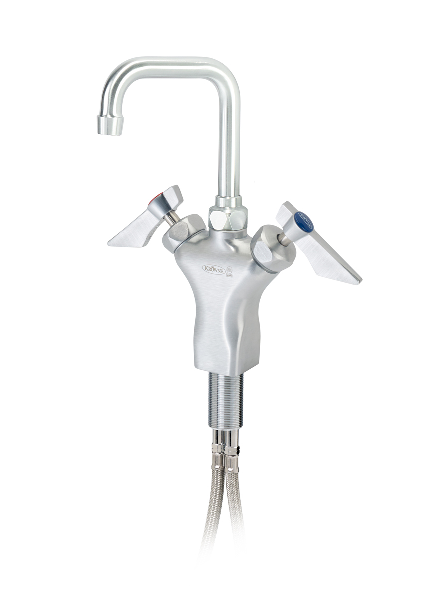 Krowne DX-625 Deck Mount Faucet w/ 4 1/2" Double Bend Gooseneck Spout - Single Hole