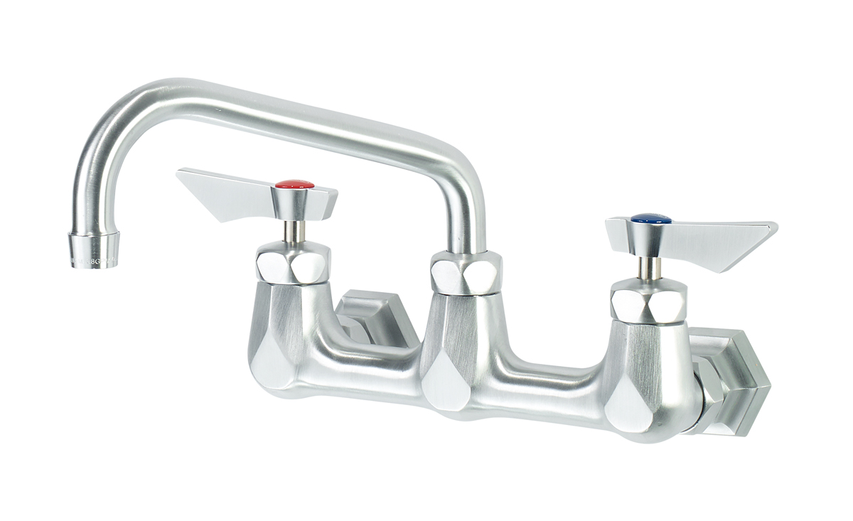 Krowne DX-806 Wall Mount Faucet w/ 6" Swing Spout - 8" Centers