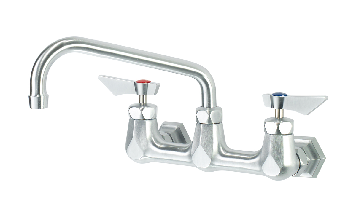 Krowne DX-808 Wall Mount Faucet w/ 8" Swing Spout - 8" Centers