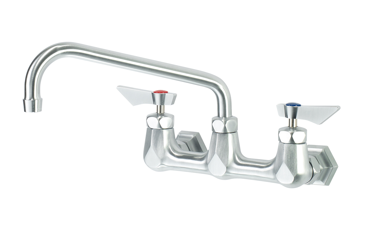 Krowne DX-810 Wall Mount Faucet w/ 10" Swing Spout - 8" Centers