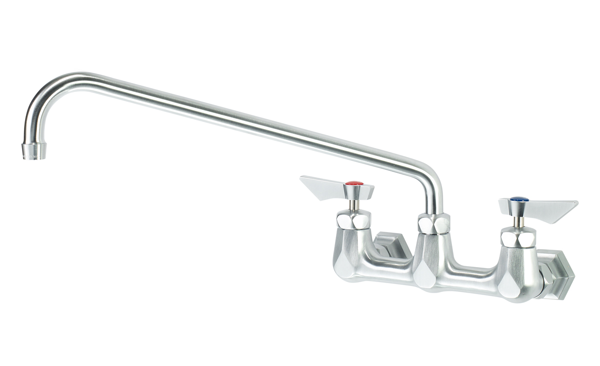 Krowne DX-816 Wall Mount Faucet w/ 16" Swing Spout - 8" Centers