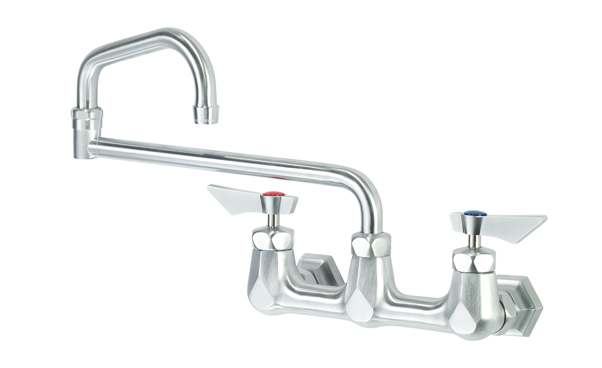 Krowne DX-818 Wall Mount Faucet w/ 18" Jointed Spout - 8" Centers