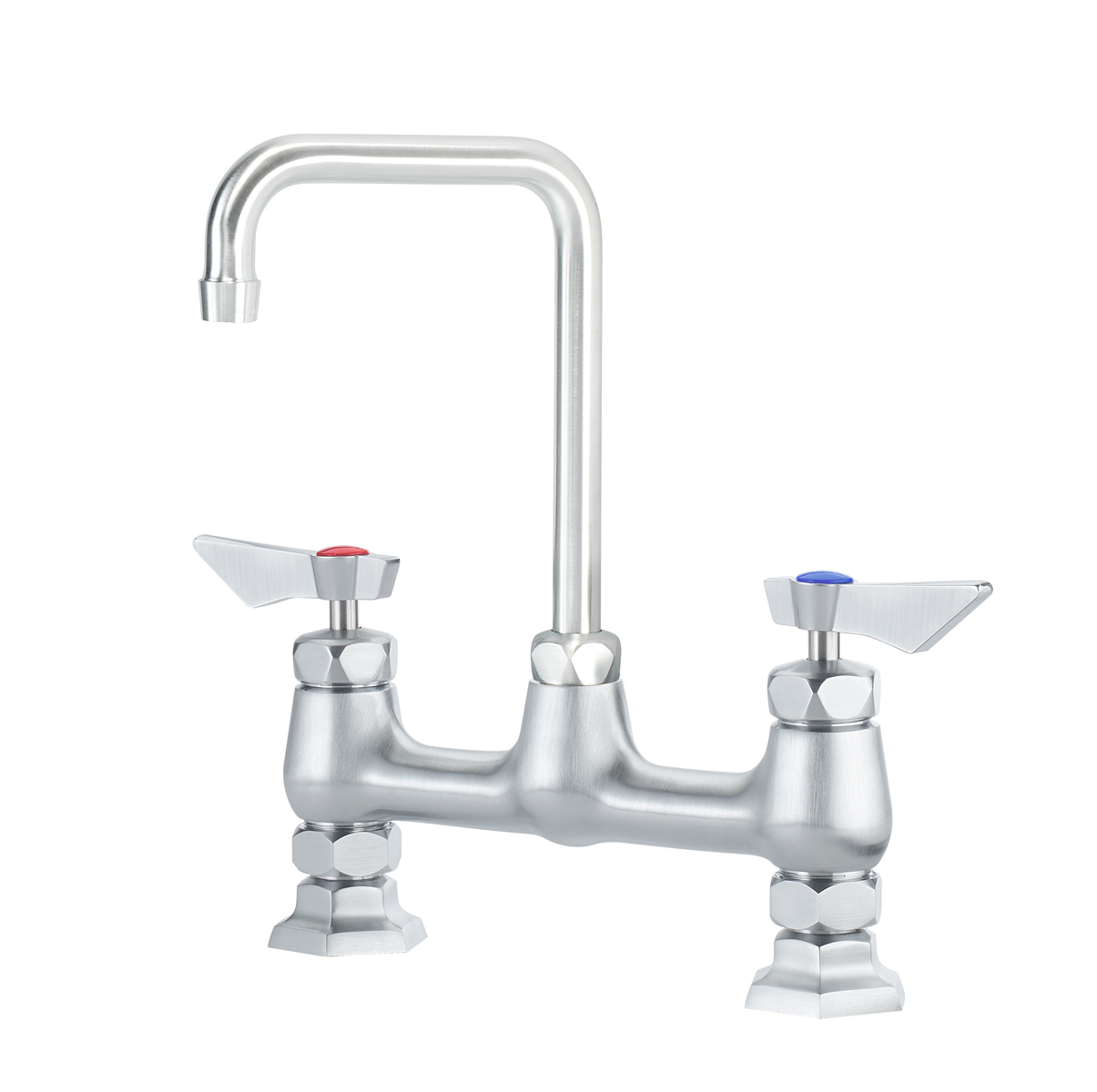 Krowne DX-901 Deck Mount Faucet w/ 6" Double Bend Gooseneck Spout - 8" Centers