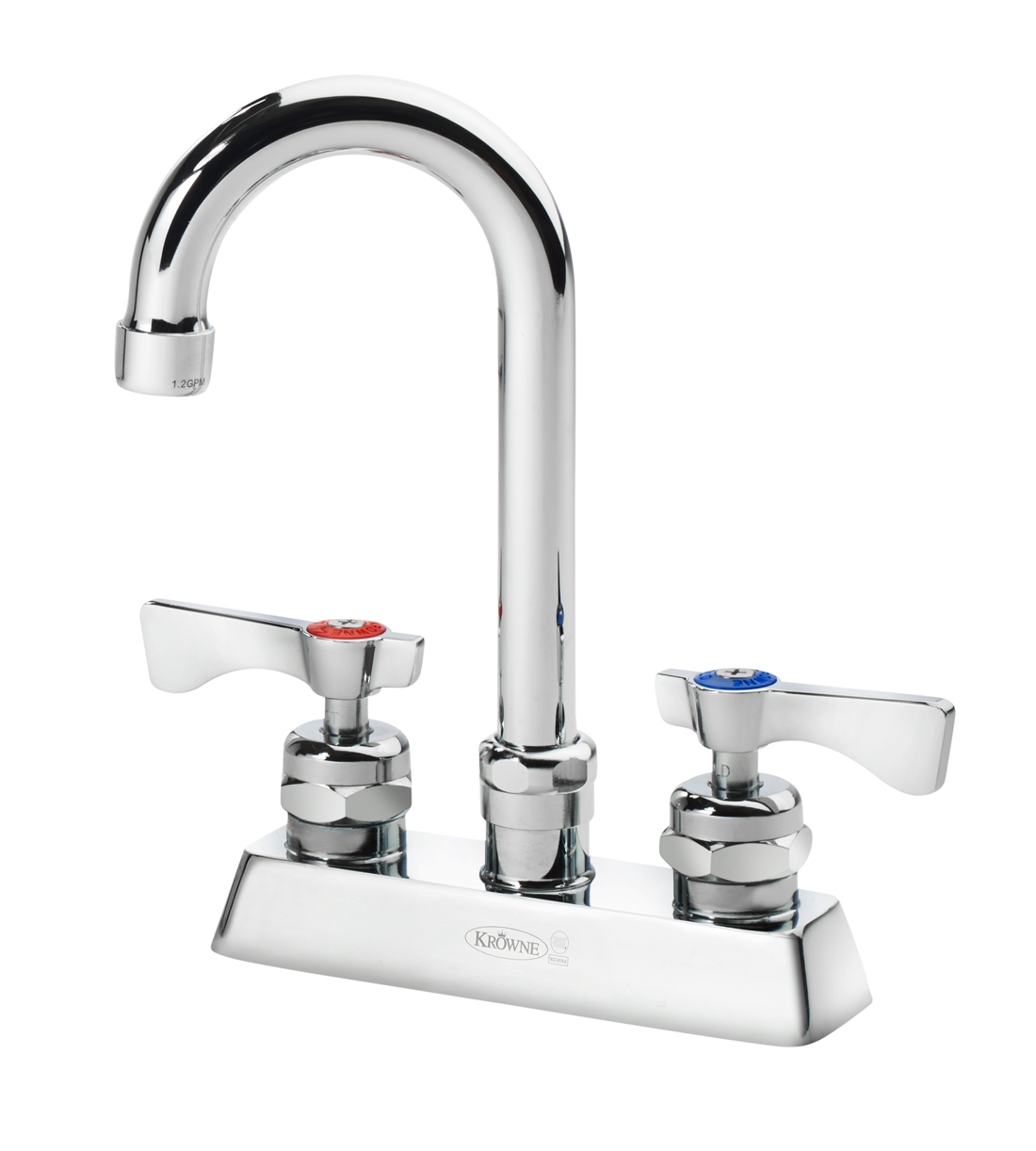 Krowne 15-306L Deck Mount Faucet - 6" Swing Spout, 4" Centers