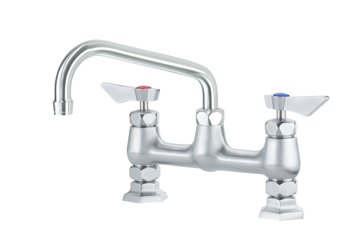 Krowne DX-906 Deck Mount Faucet w/ 6" Swing Spout - 8" Centers
