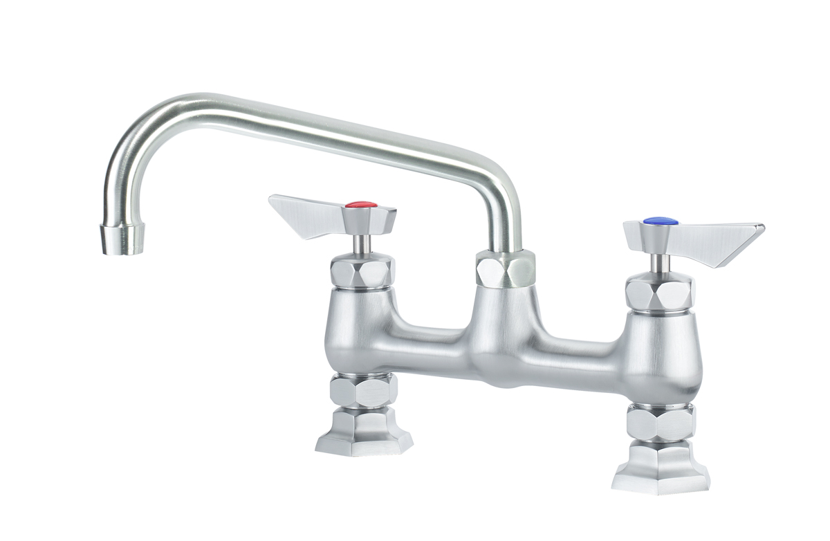 Krowne DX-908 Deck Mount Faucet w/ 8" Swing Spout - 8" Centers