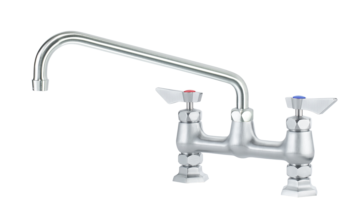 Krowne DX-912 Deck Mount Faucet w/ 12" Swing Spout - 8" Centers