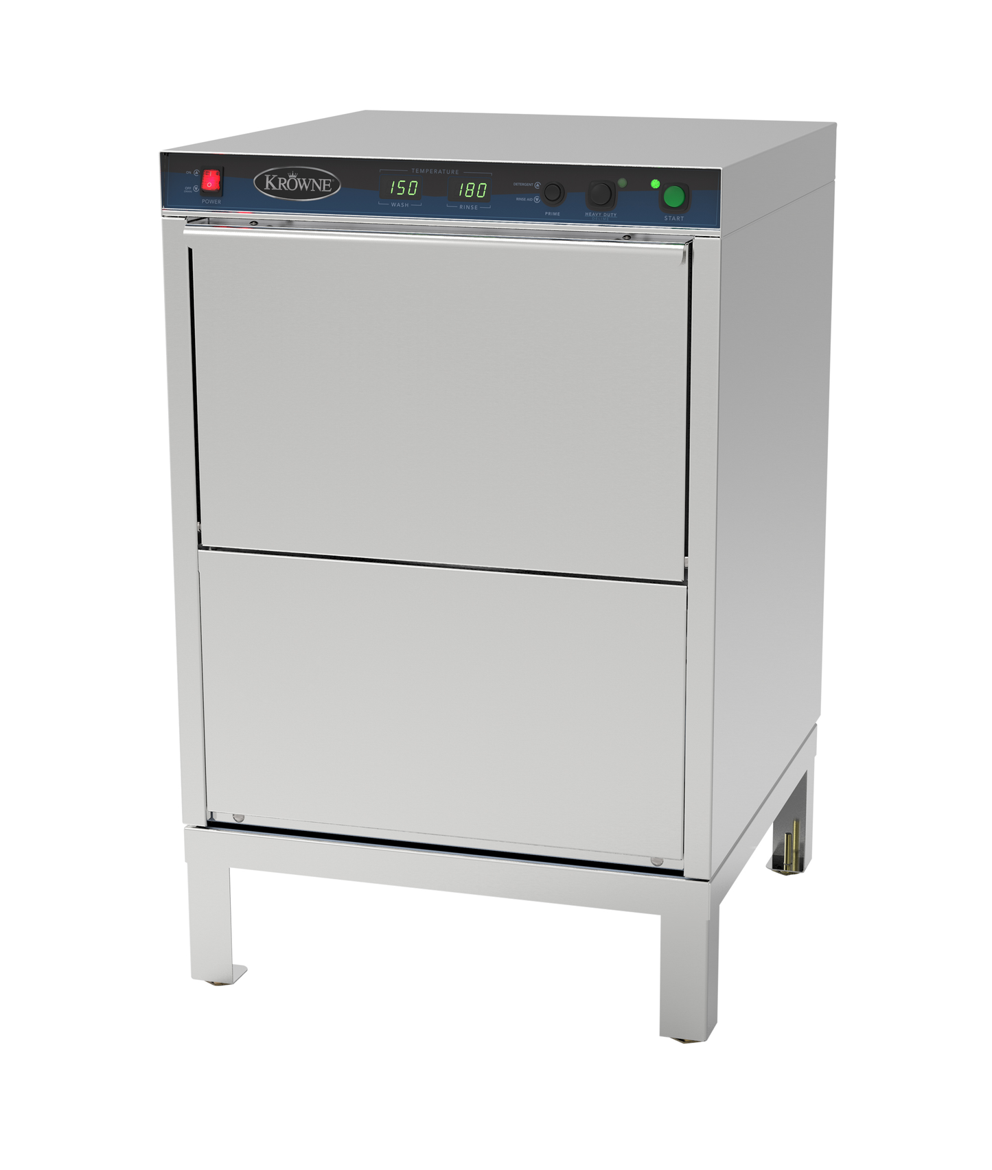 Krowne GWH-24 High Temp Rack Underbar Glass Washer w/ 25 Racks/hr Capacity, Built-in Booster, 208v/1ph
