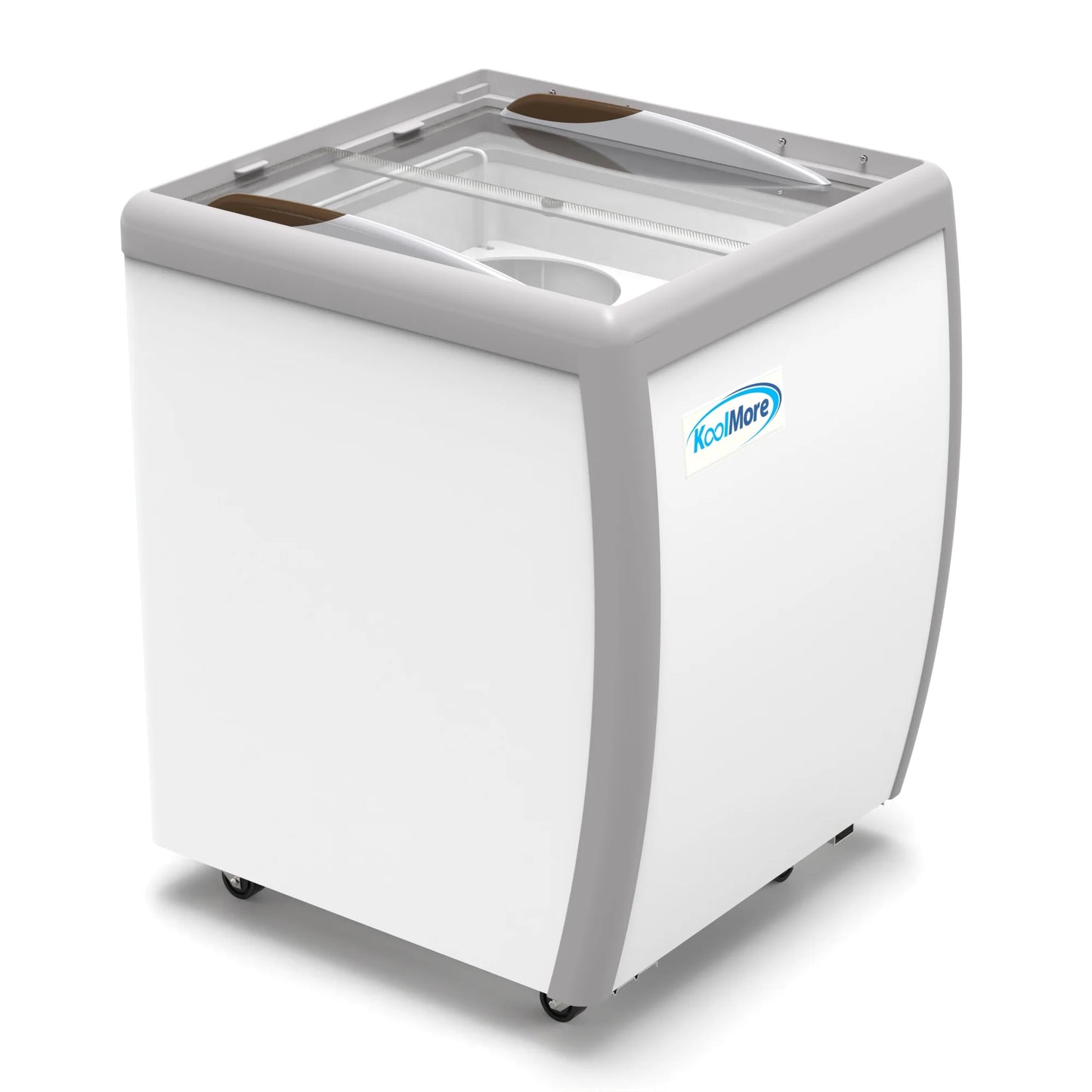 Koolmore KM-ICD-26SD 26 In. Commercial 4 Tub Ice Cream Dipping Cabinet Display Freezer With Sliding Glass Door- 6 Cu Ft.