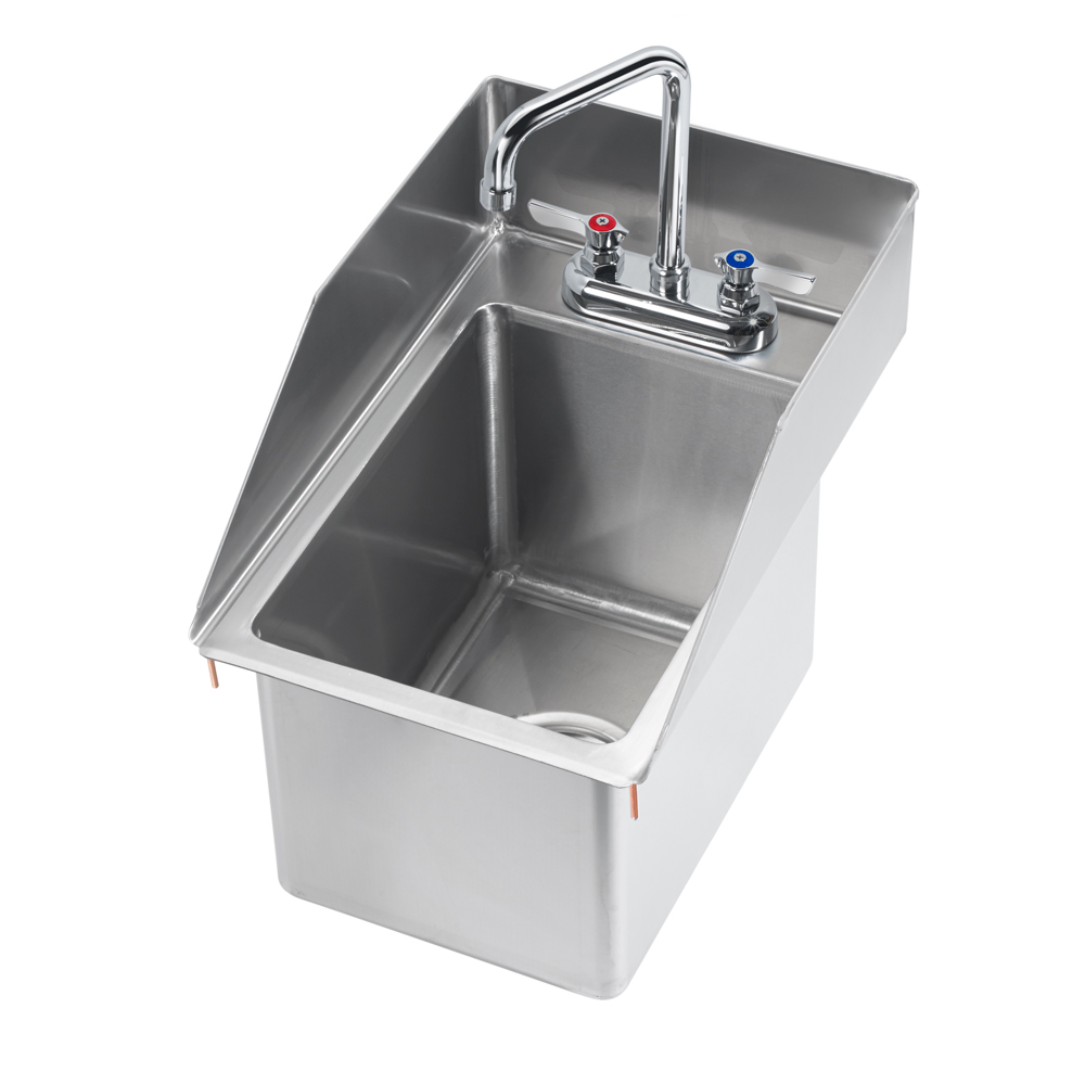 Krowne HS-1220 Drop-in Commercial Hand Sink w/ 10 3/8"L x 14"W x 9"D Bowl, Gooseneck Faucet