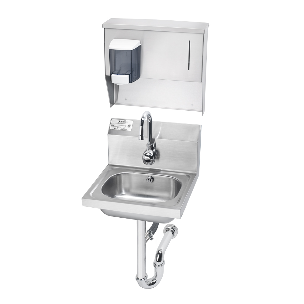 Krowne HS-13 Wall Mount Commercial Touchless Hand Sink w/ 14"L x 10"W x 6"D Bowl, Gooseneck Faucet