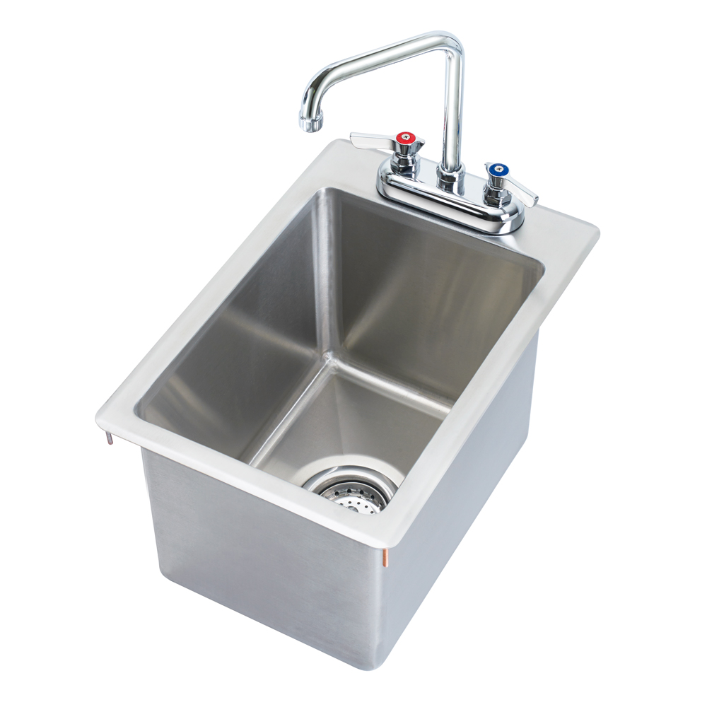 Krowne HS-1419 Drop-in Commercial Hand Sink w/ 10 3/8"L x 14"W x 9"D Bowl, Gooseneck Faucet