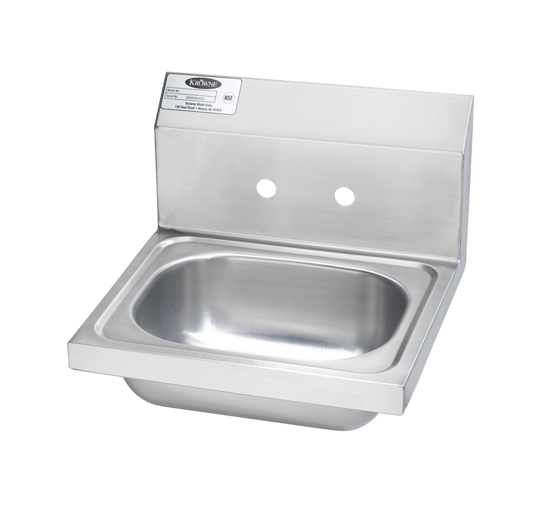 Krowne HS-2-LF Wall Mount Commercial Hand Sink w/ 12 1/2"L x 9 3/4"W x 5 7/8"D Bowl