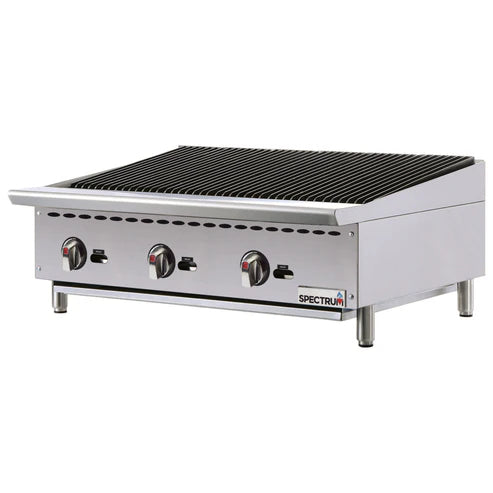 Winco NGCB-36R 36" Gas Charbroiler w/ Cast Iron Grates, Natural Gas, Convertible