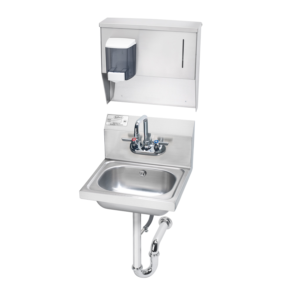Krowne HS-7 Wall Mount Commercial Hand Sink w/ 14"L x 10"W x 6"D Bowl, Soap Dispenser