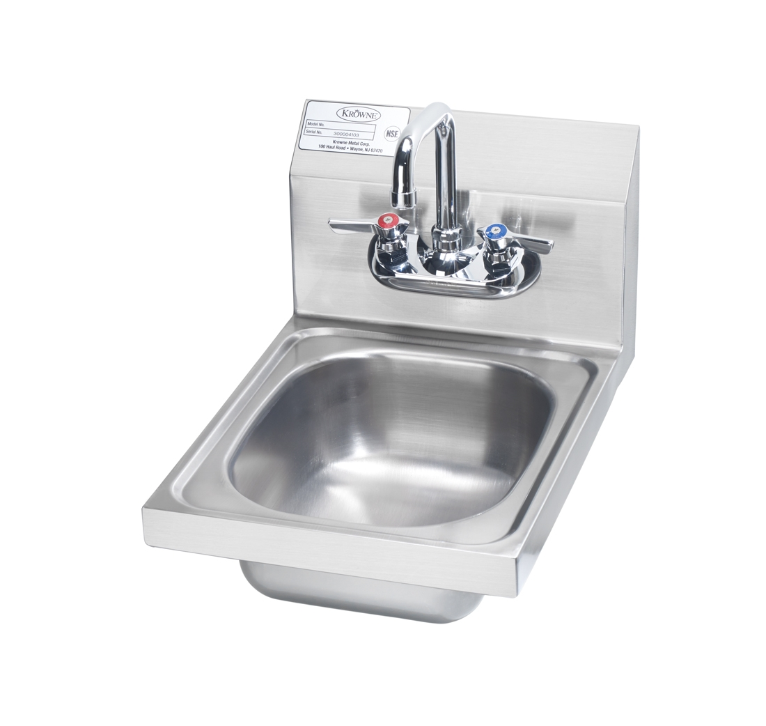 Krowne HS-9L Wall Mount Commercial Hand Sink w/ 9 3/4"L x 11 3/4"W x 5"D Bowl, Low Lead